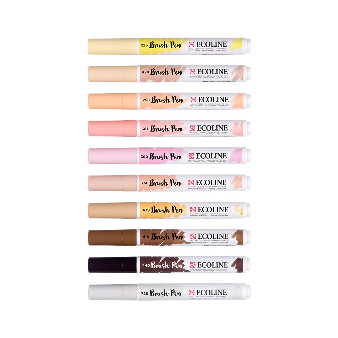 Royal Talens Ecoline Brushpen Set of 10 Skin - Image 3