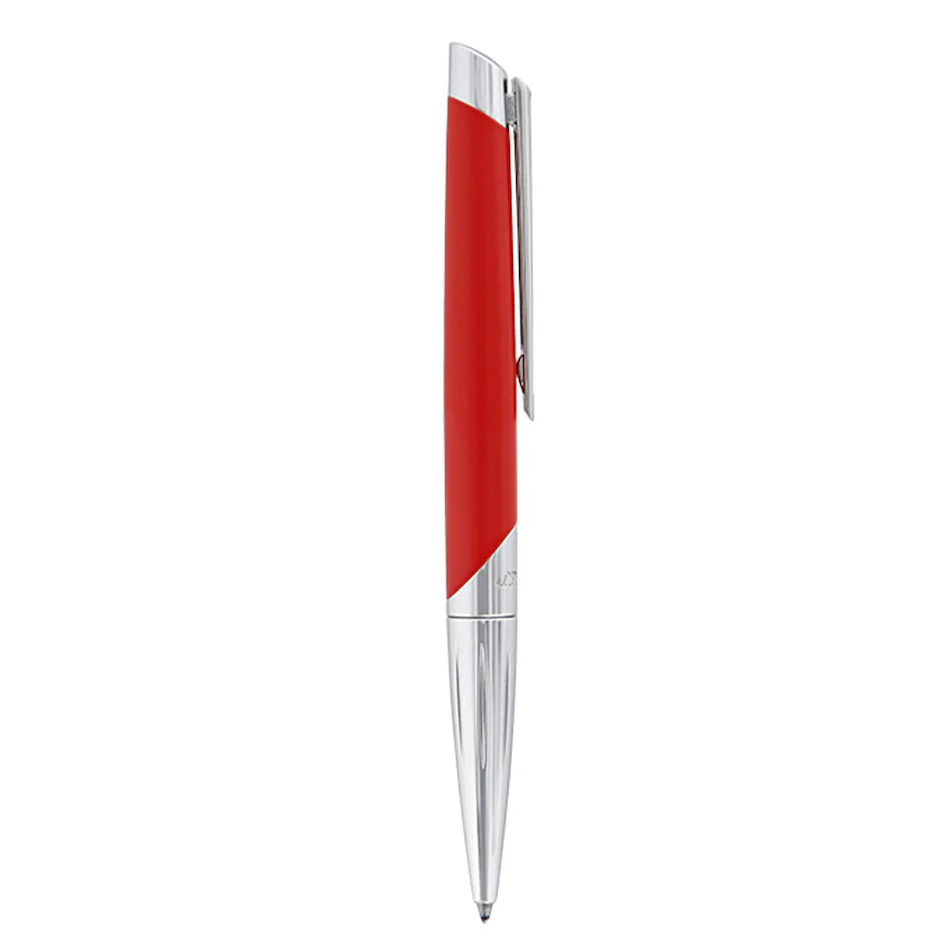 S.T. Dupont Defi Millennium Ballpoint Pen Silver/Matte Red - Image 2