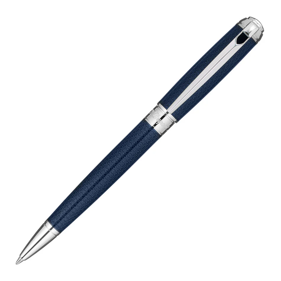S.T. Dupont Line D Medium Ballpoint Pen Guilloche Blue