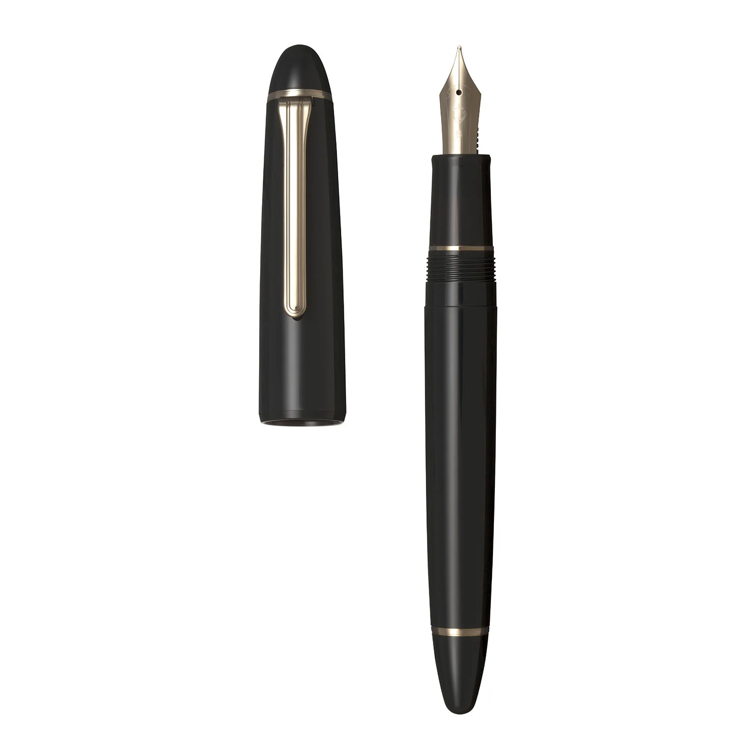 Sailor 1911 Large Casual Fountain Pen Muted Black with Gold Trim Steel Nib - Image 7