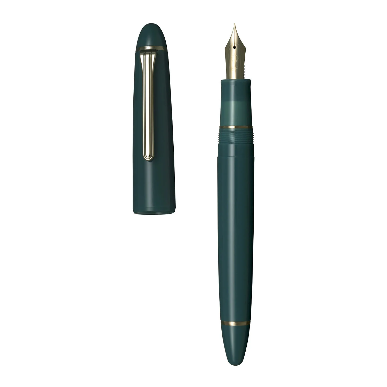 Sailor 1911 Large Casual Fountain Pen Muted Green with Gold Trim Steel Nib - Image 7
