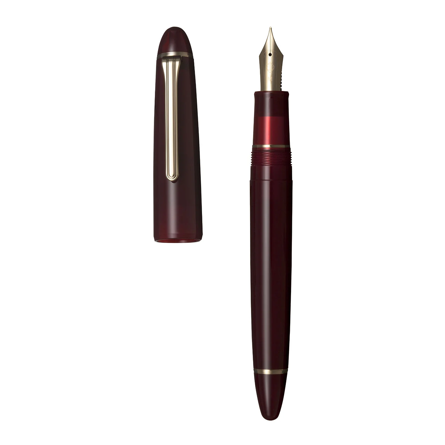 Sailor 1911 Large Casual Fountain Pen Muted Red with Gold Trim Steel Nib - Image 7