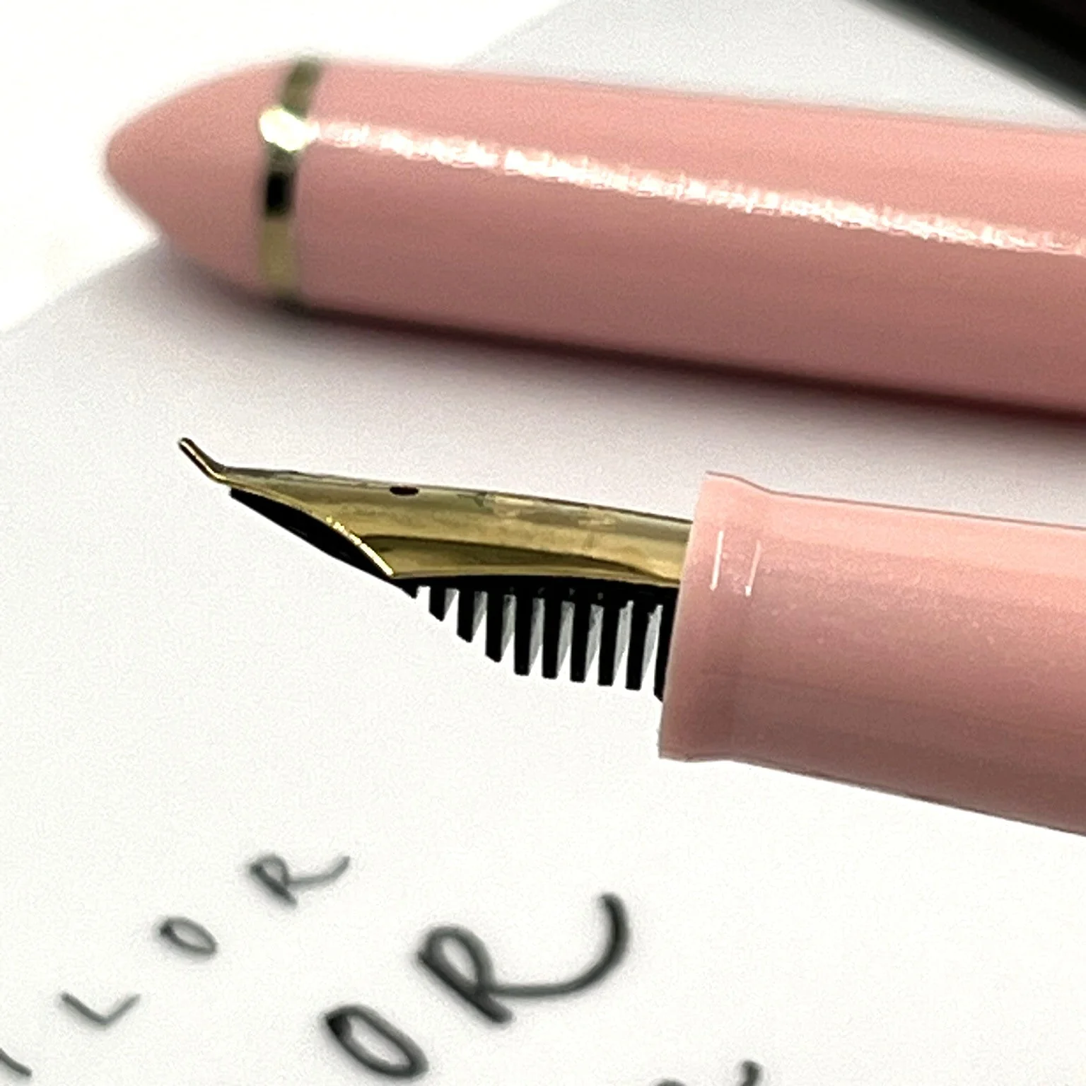 Sailor Fude de Mannen Calligraphy Fountain Pen Pearl Pink - Image 3
