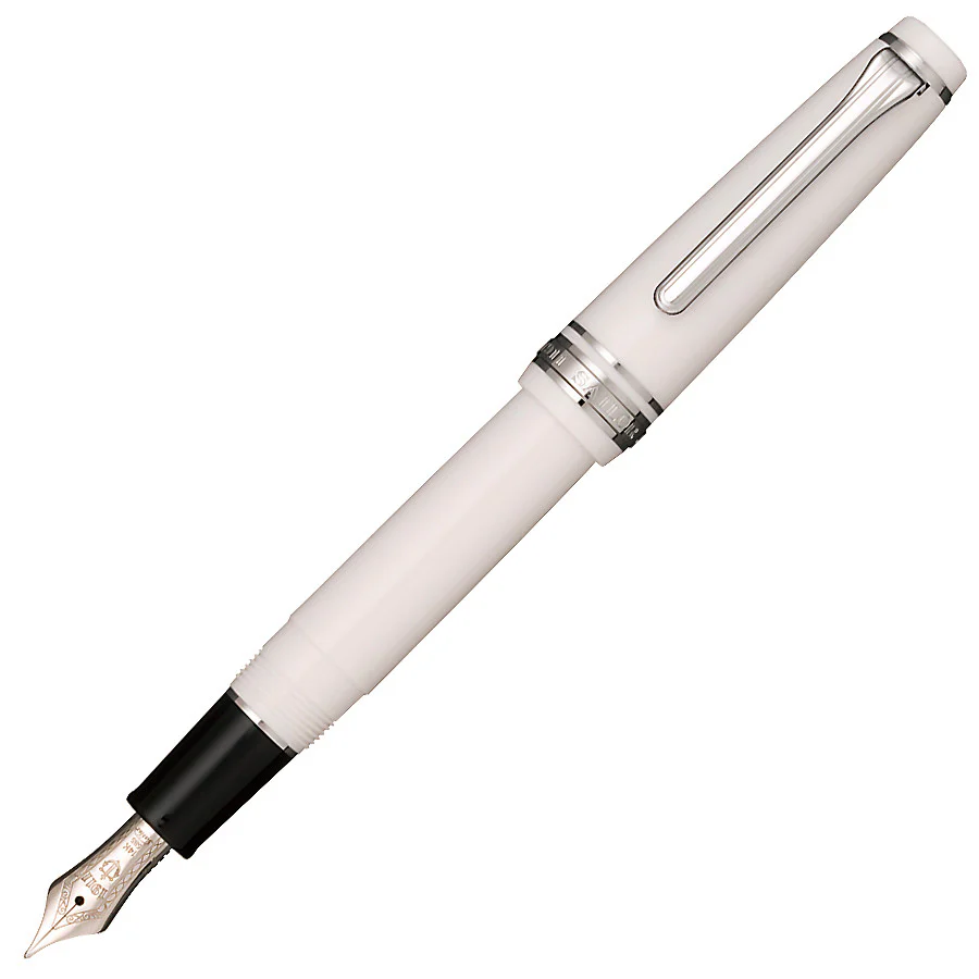 Sailor Professional Gear Slim (Sapporo) Fountain Pen White with Rhodium Trim