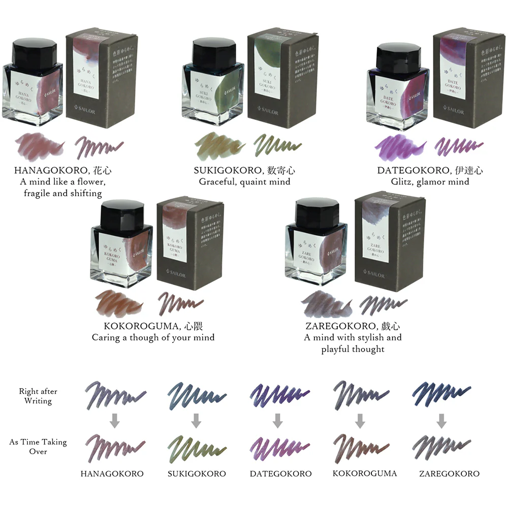 Sailor Yurameku Fountain Pen Ink 2nd Edition 20ml - Image 3