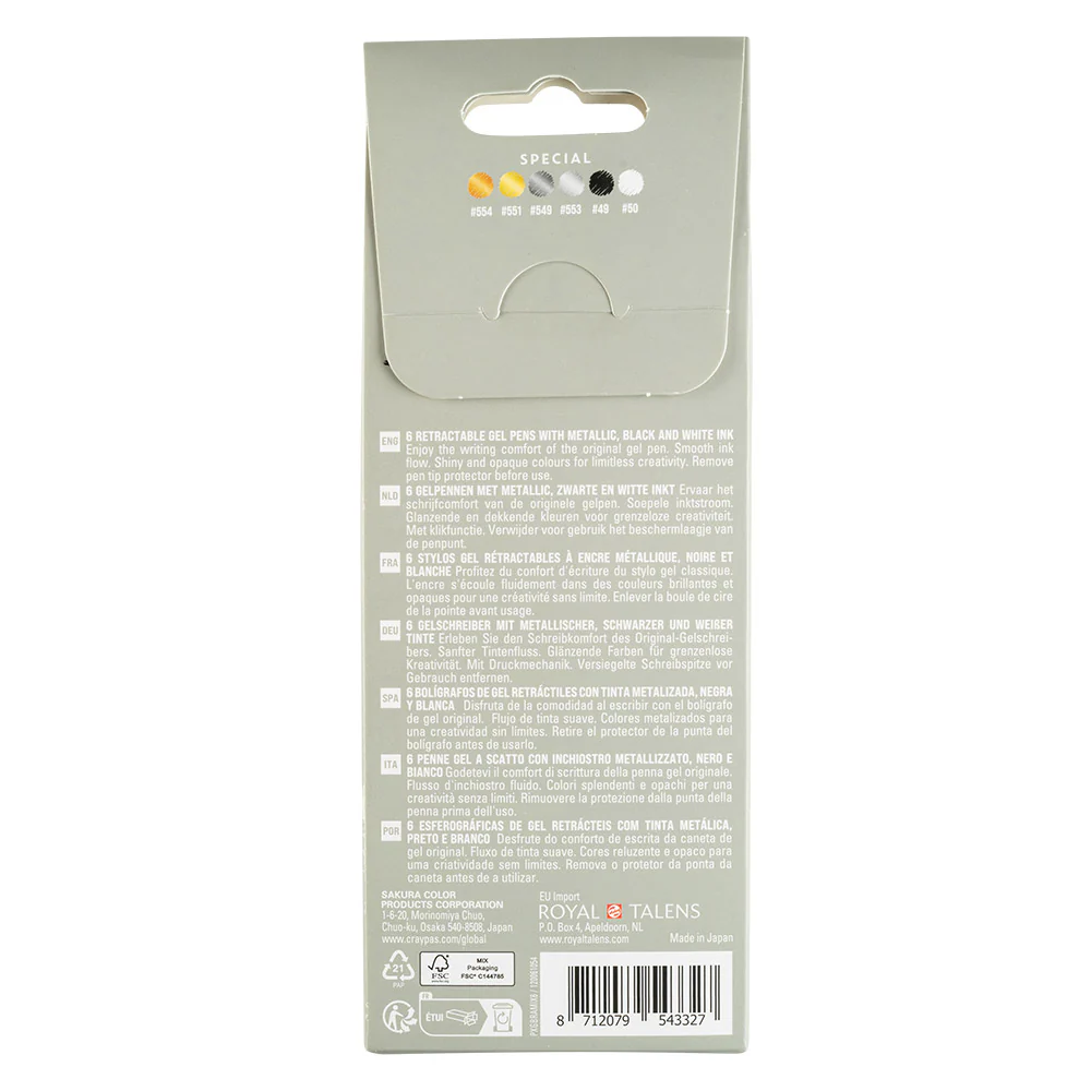 Sakura Gelly Roll Retractable Metallic Mix Set of 6 - Image 4