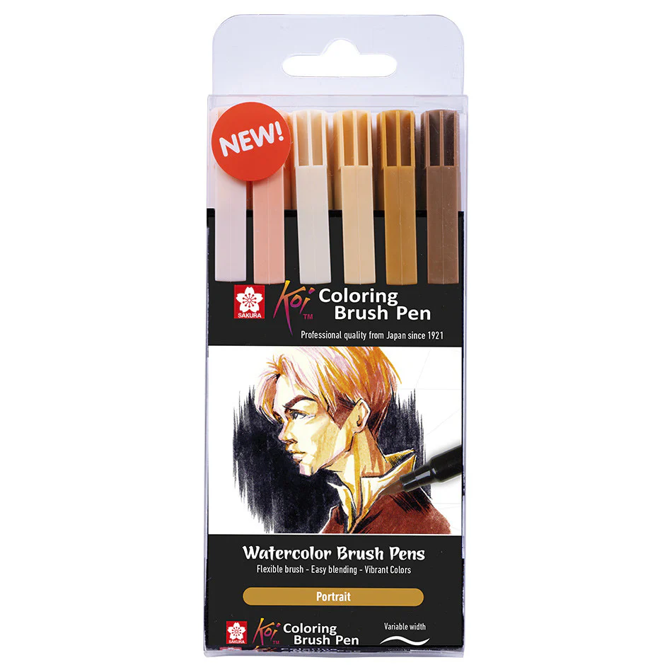 Sakura Koi Colourbrush Brushpen Set of 6 Portrait