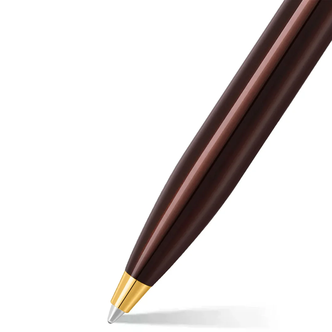 Sheaffer 100 E9370 Ballpoint Pen Coffee Brown With PVD Gold Trim - Image 2