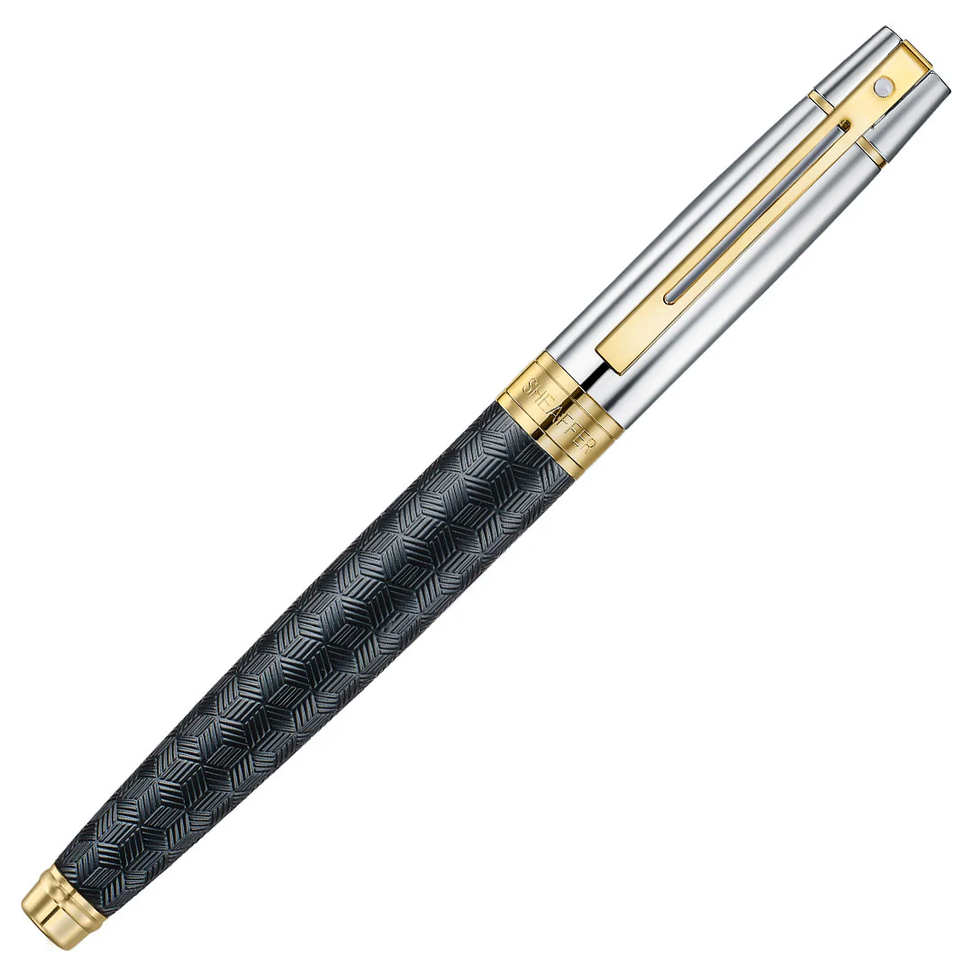 Sheaffer 300 E9347 Rollerball Pen Matte Black with PVD Gold Trim - Image 2