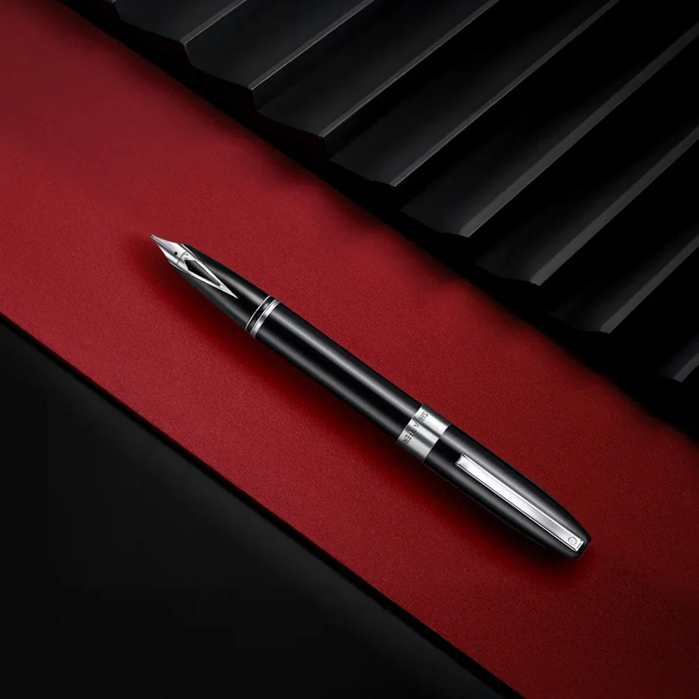 Sheaffer Legacy Fountain Pen Black with Chrome Trim and Leather Case Medium - Image 6