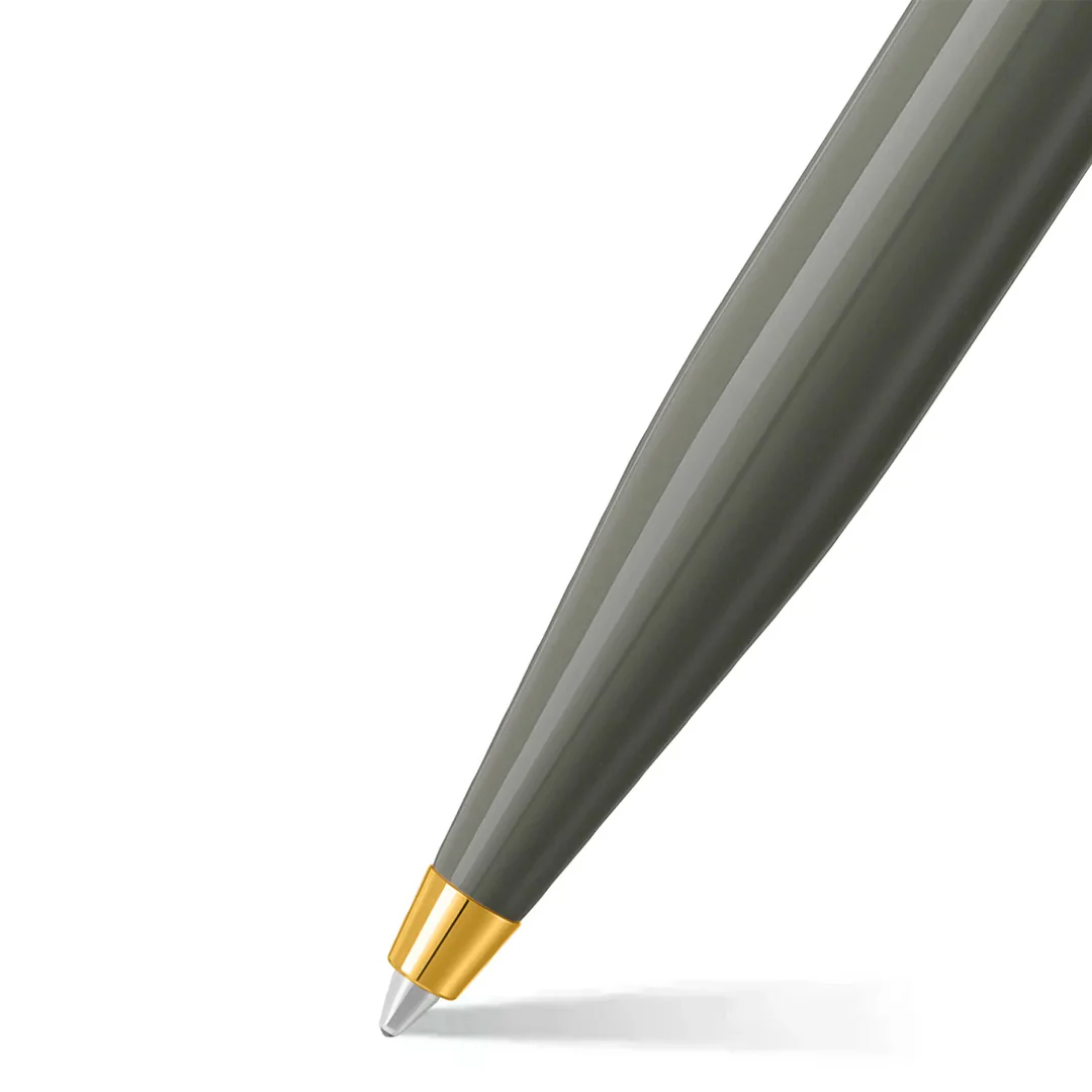Sheaffer VFM E9427 Ballpoint Pen Light Grey With PVD Gold Trim - Image 2