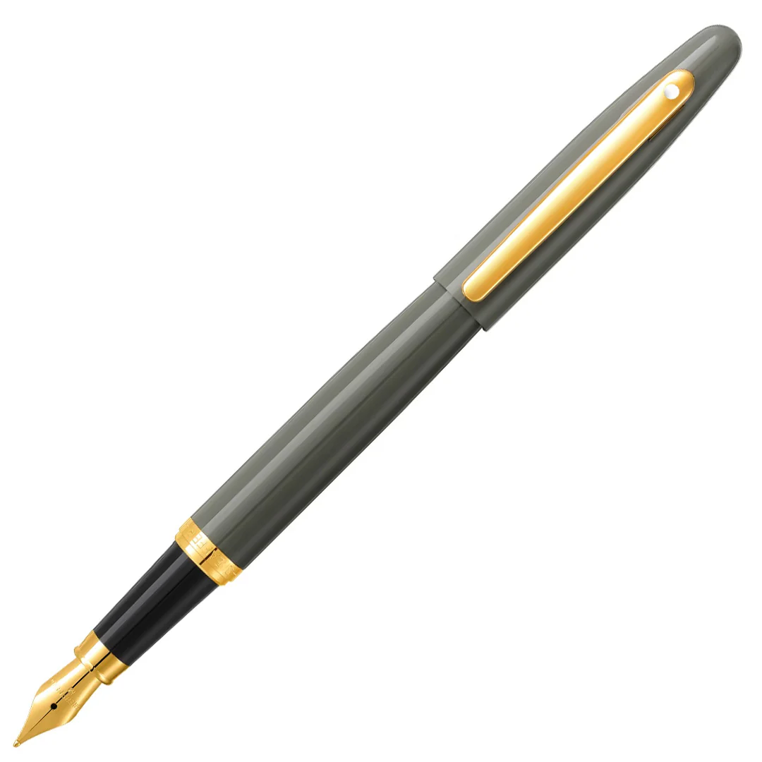 Sheaffer VFM E9427 Fountain Pen Light Grey With PVD Gold Trim