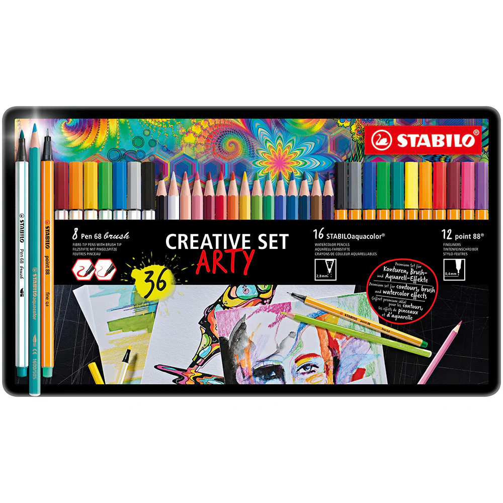 STABILO Aquacolour point 88 & Pen 68 Assorted Set of 36