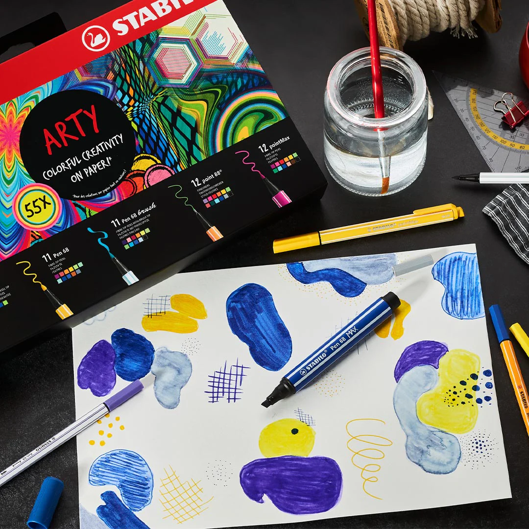 STABILO Arty Fibre-Tip Pen Set Card Wallet Set Of 55 - Image 2