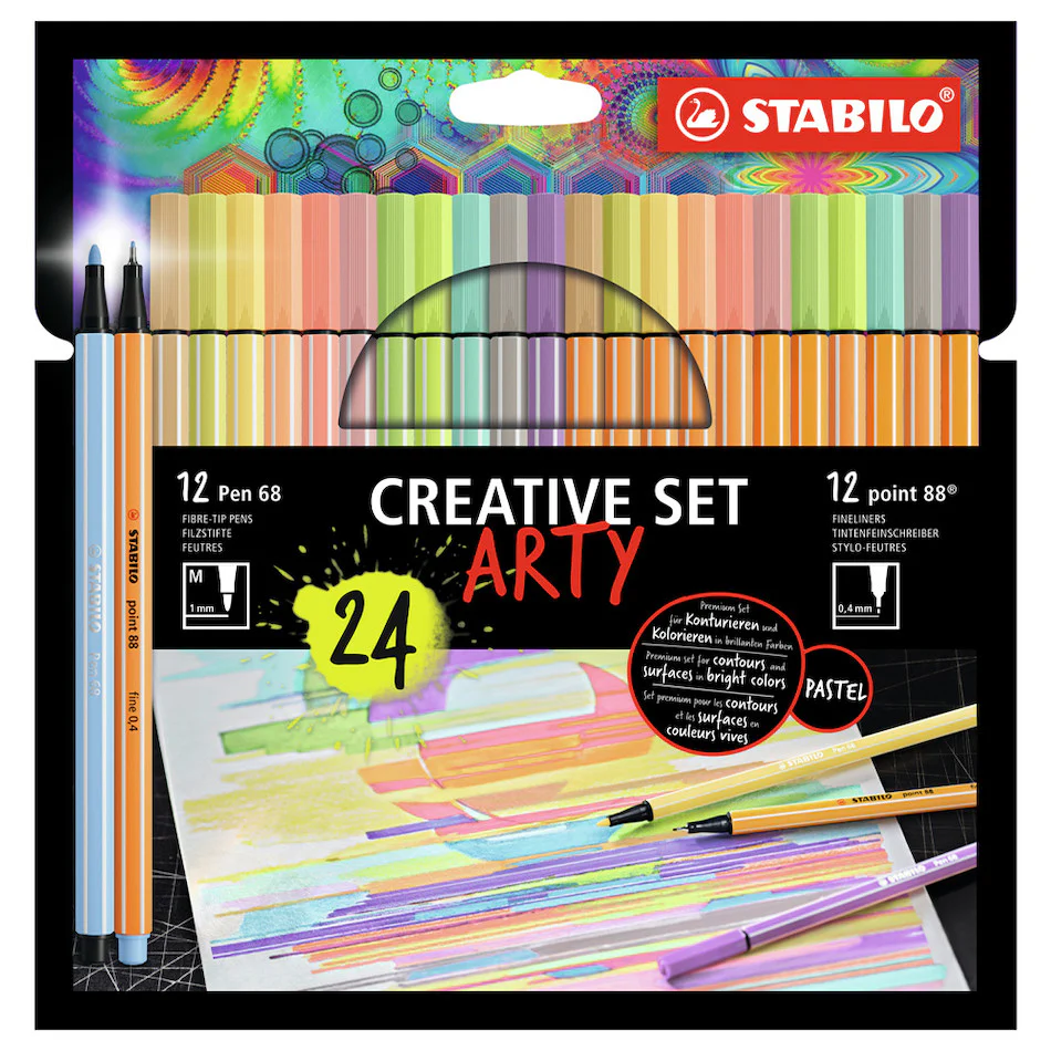 STABILO ARTY Pen 68 and point 88 Assorted Set of 24