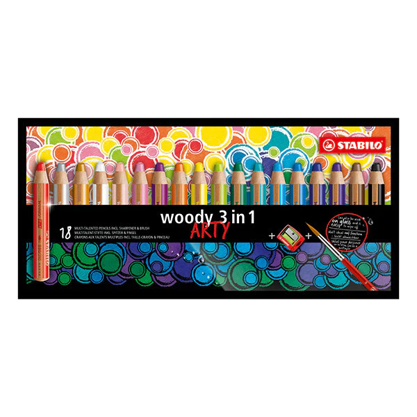 STABILO ARTY woody 3 in 1 Pencil Wallet of 18