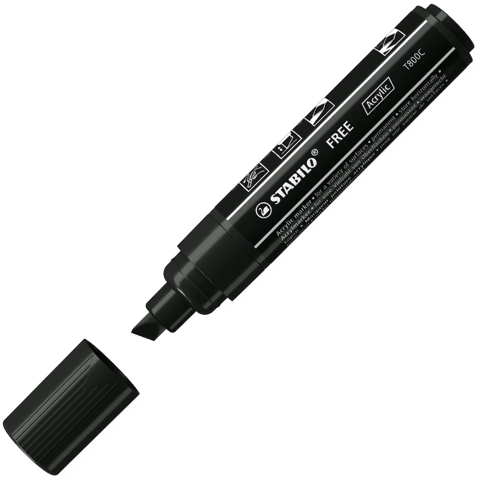 STABILO FREE T800C Acrylic Marker Pen Chisel Tip 4-10mm