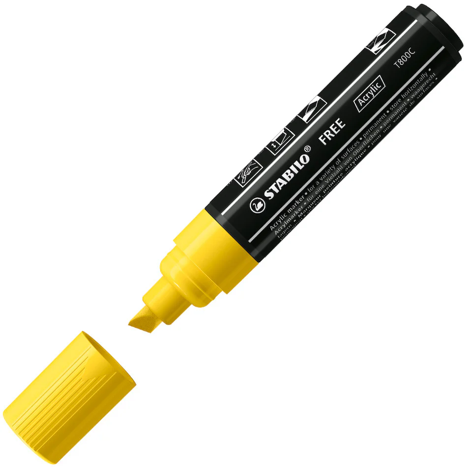 STABILO FREE T800C Acrylic Marker Pen Chisel Tip 4-10mm - Image 4
