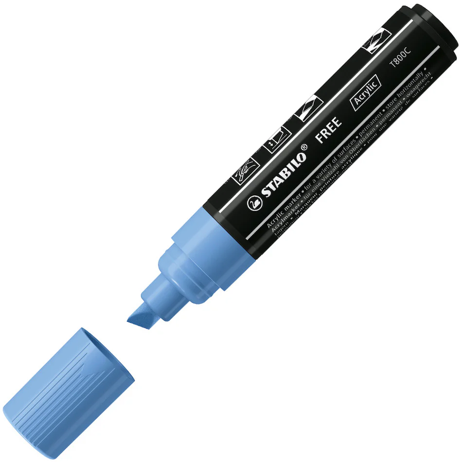 STABILO FREE T800C Acrylic Marker Pen Chisel Tip 4-10mm - Image 6