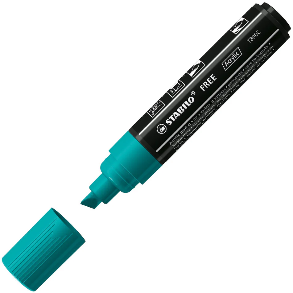 STABILO FREE T800C Acrylic Marker Pen Chisel Tip 4-10mm - Image 7