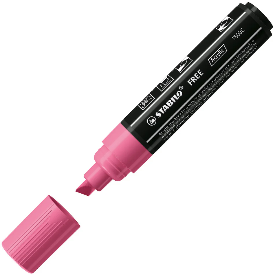 STABILO FREE T800C Acrylic Marker Pen Chisel Tip 4-10mm - Image 9