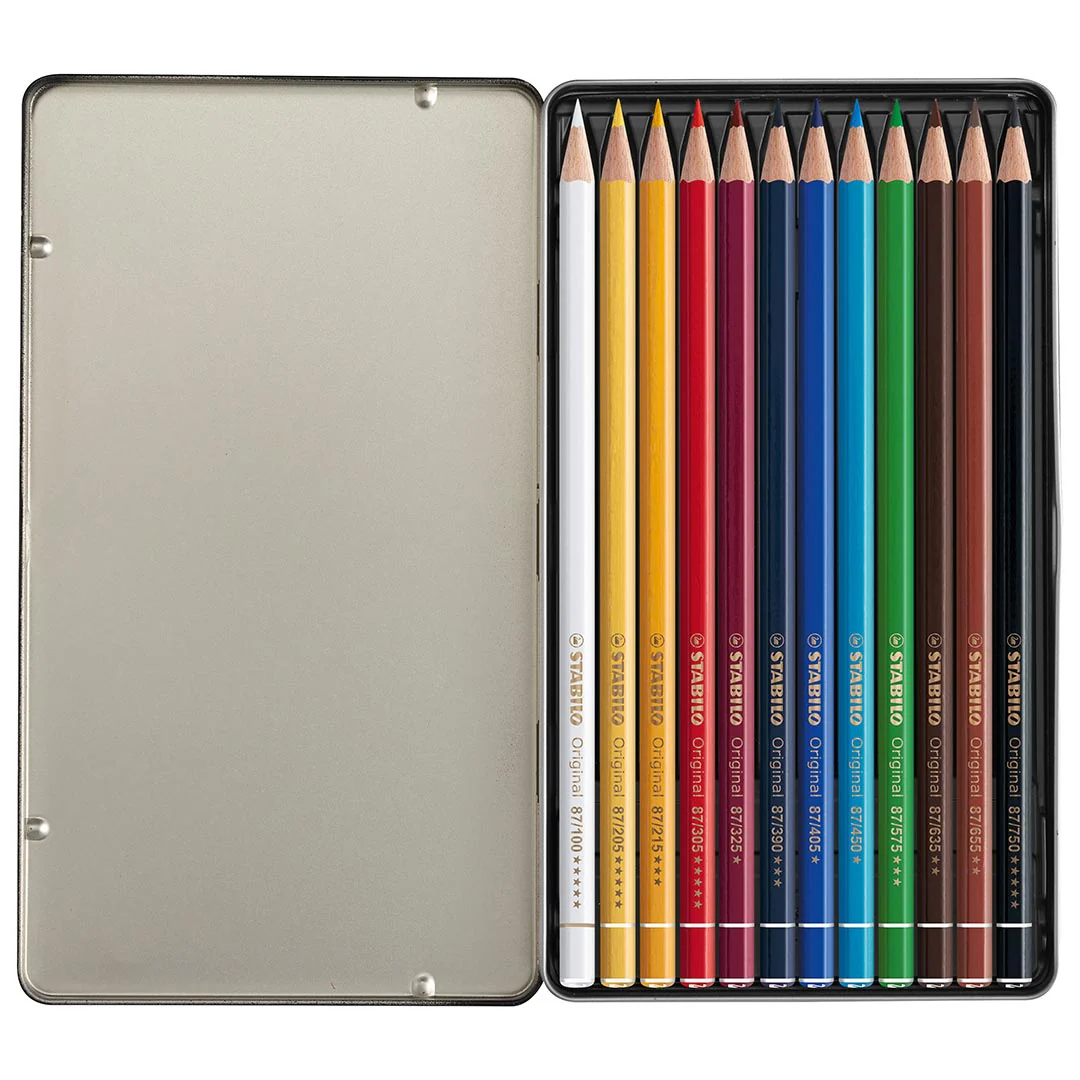 STABILO Original Metal Box Of 12 Assorted Colours - Image 3