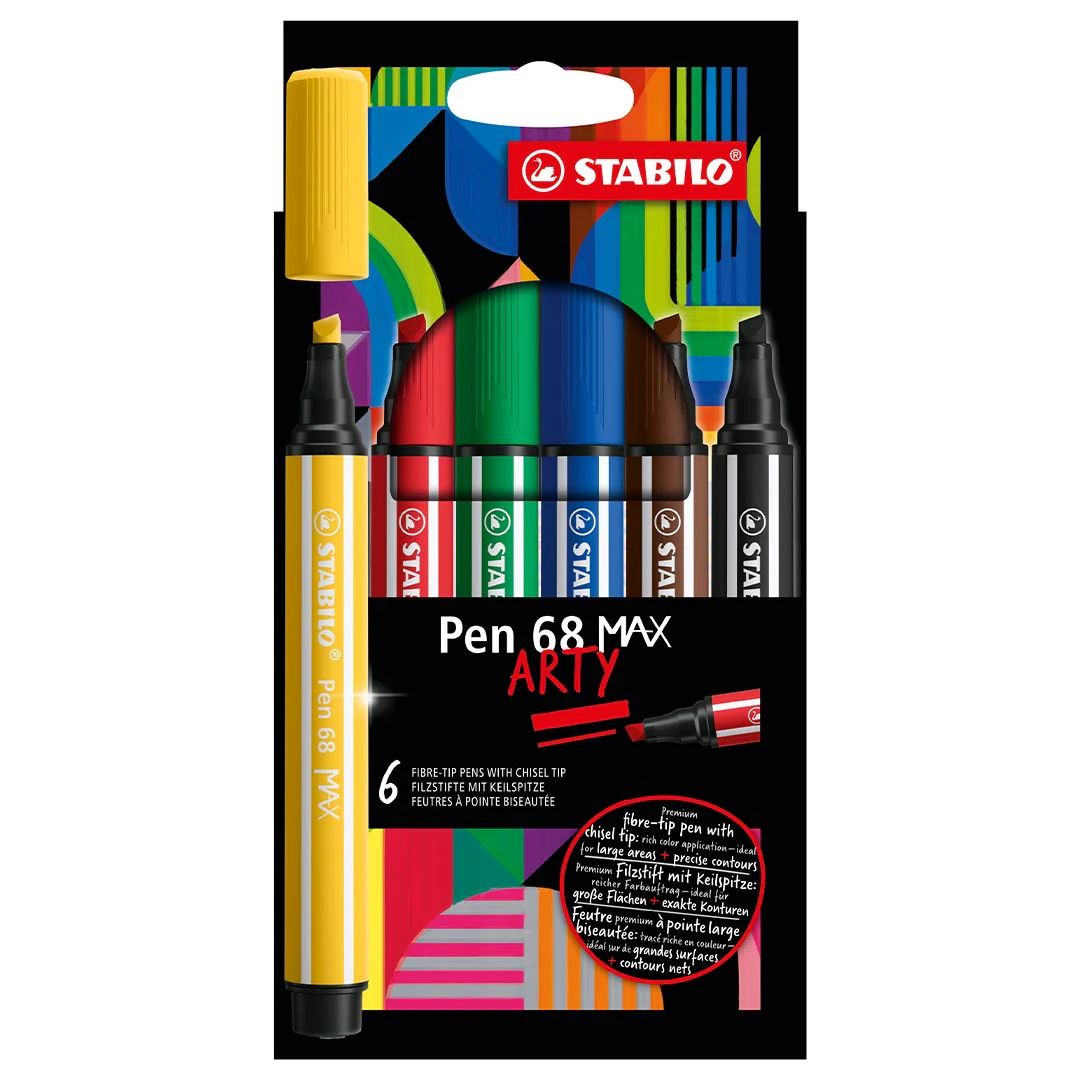 STABILO Pen 68 Max Card Wallet Of 6 Arty