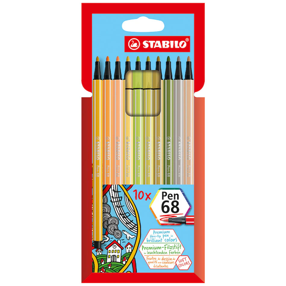 STABILO Pen 68 Wallet of 10 Set 2