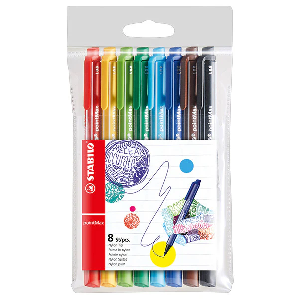 STABILO pointMax Colouring Pen Wallet of 8 Assorted