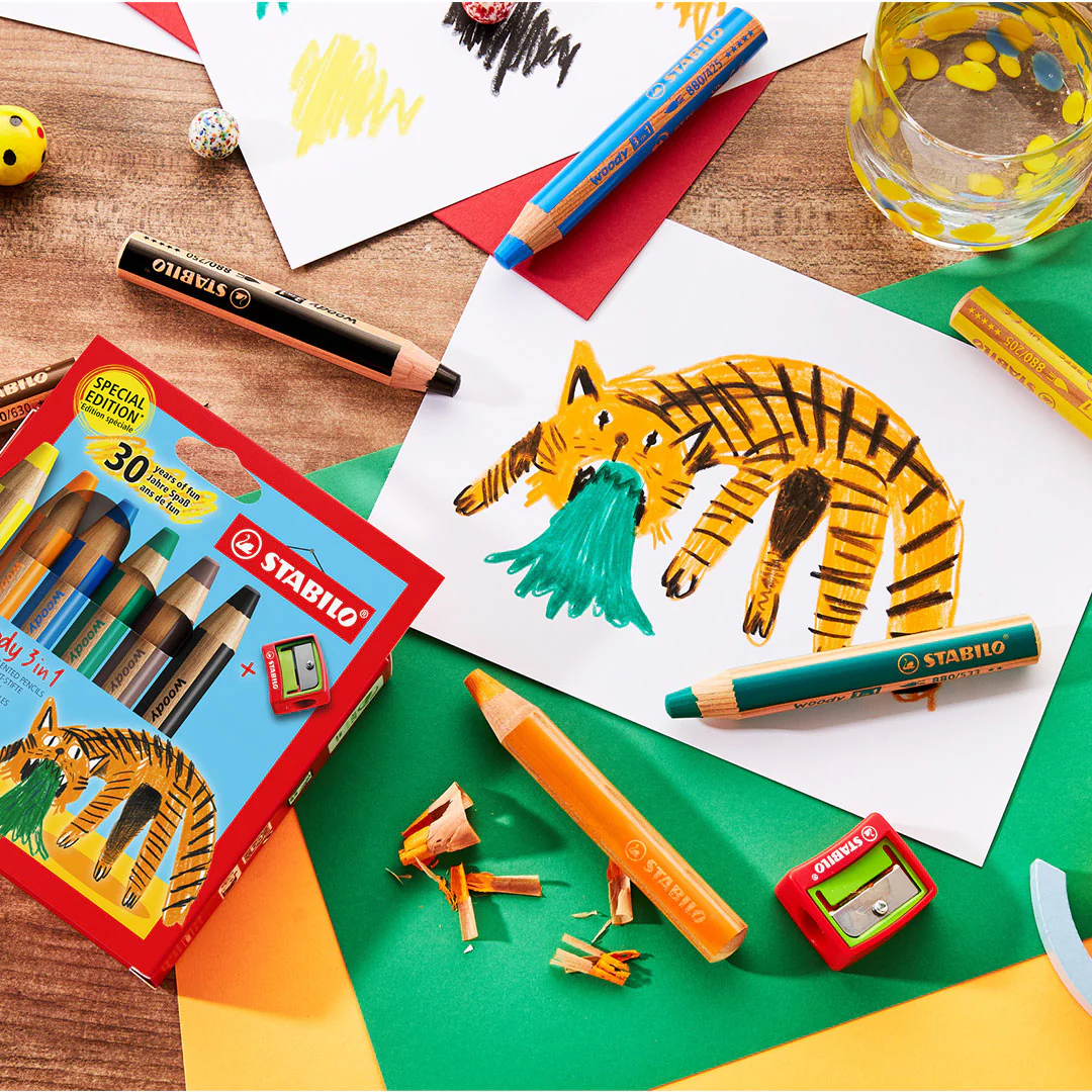 STABILO woody 3 in 1 Birthday Edition Set of 6 Tiger - Image 2