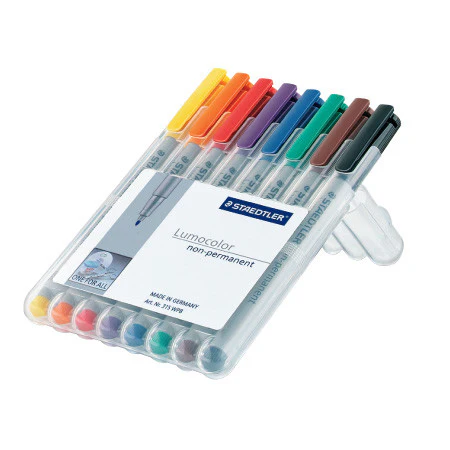 Staedtler Lumocolor Marker Pen non-permanent Medium Wallet of 8