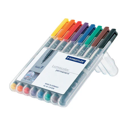 Staedtler Lumocolor Marker Pen Permanent Medium Wallet of 8