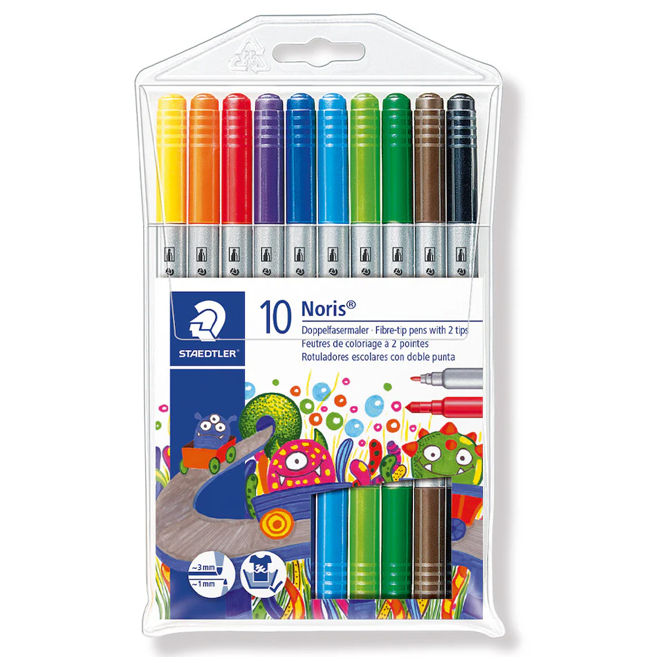 Staedtler Noris Double-Ended Fibre Tip Pen Set of 10