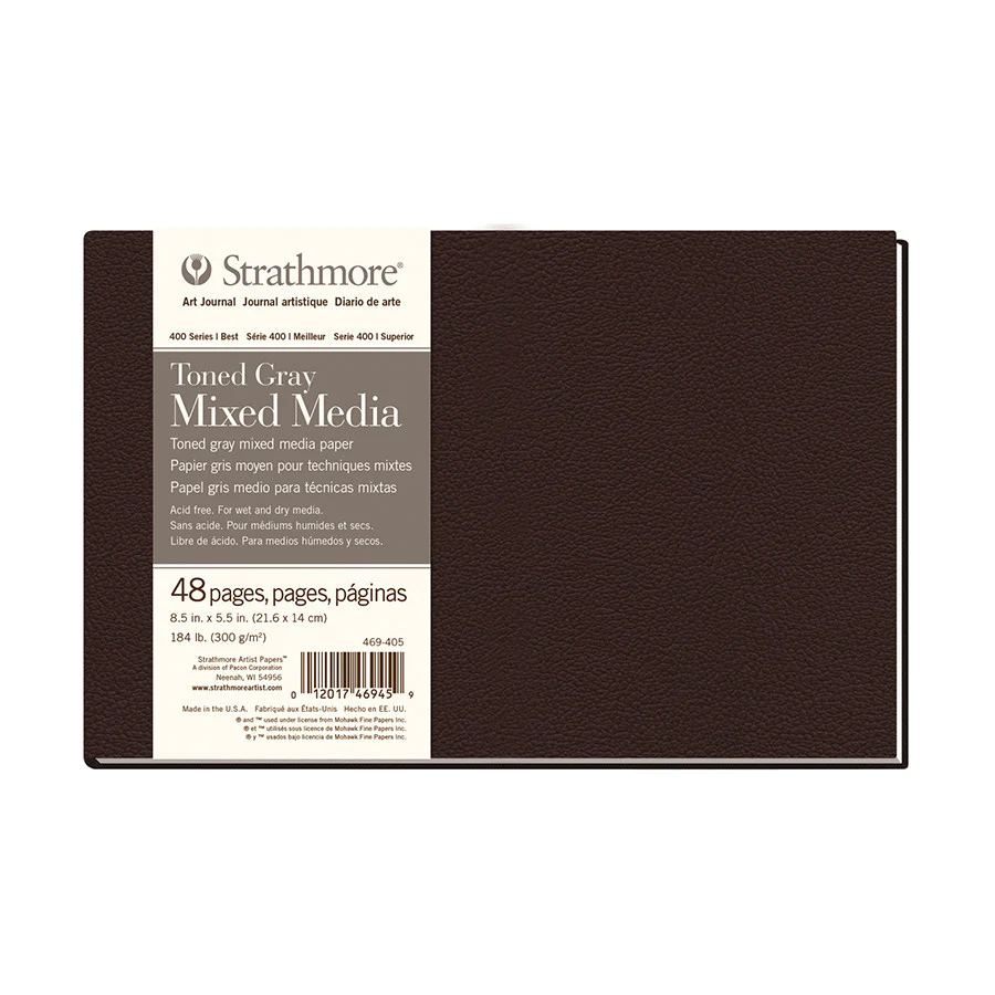 Strathmore 400 Toned Grey Mixed Media Art Journal Hardback 8.5x5.5