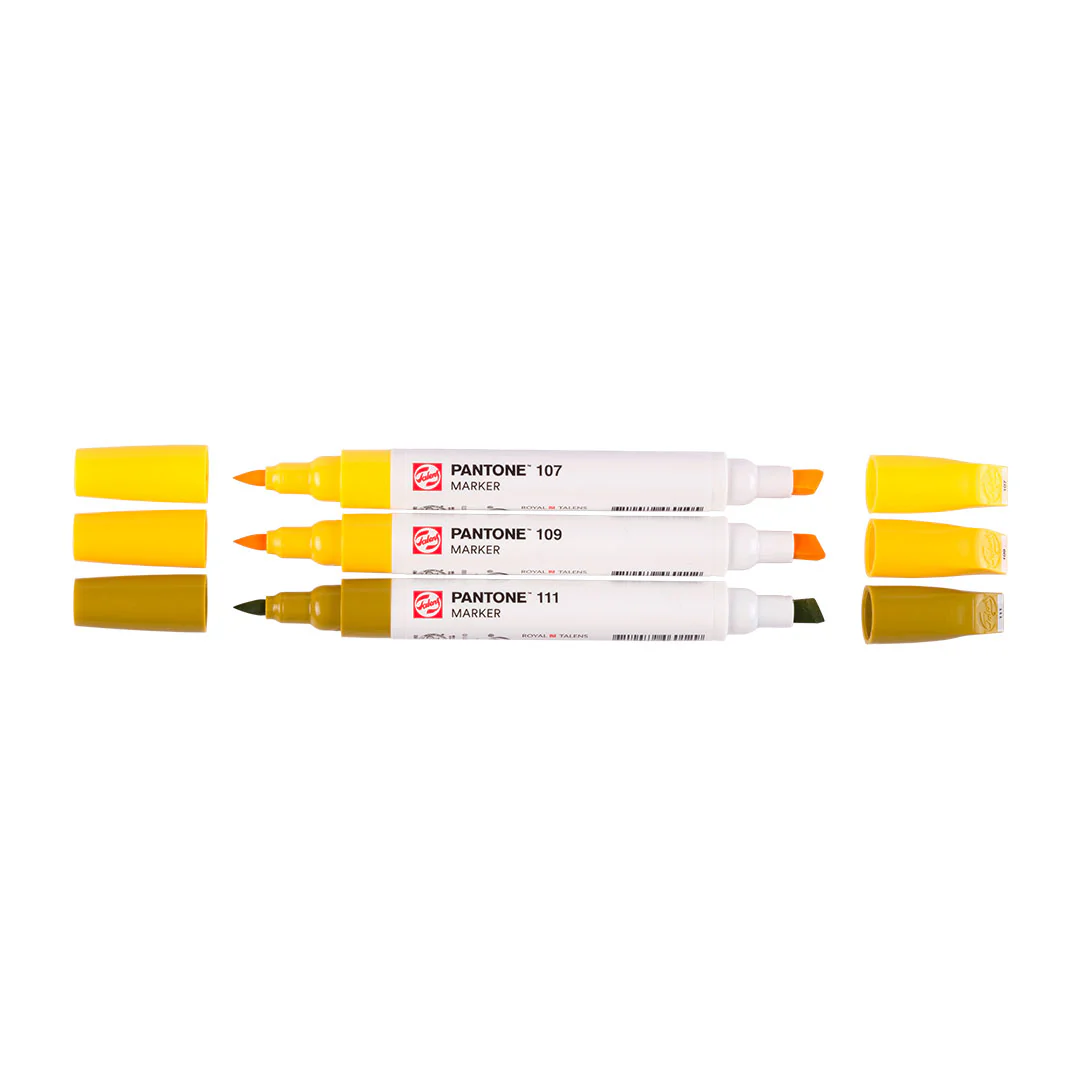 Talens Pantone Water Based Marker Set Of 3 Yellow - Image 2
