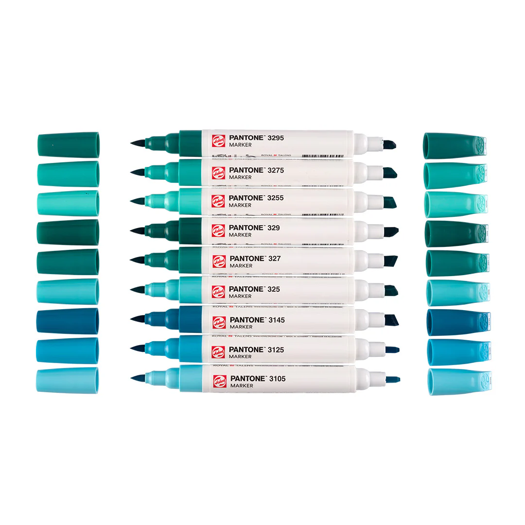Talens Pantone Water Based Marker Set Of 9 Blue Green