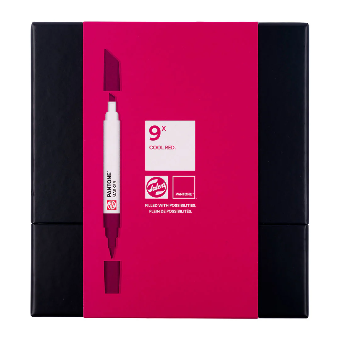 Talens Pantone Water Based Marker Set Of 9 Cool Red - Image 2