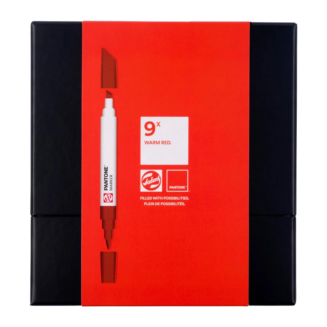 Talens Pantone Water Based Marker Set Of 9 Warm Red - Image 2