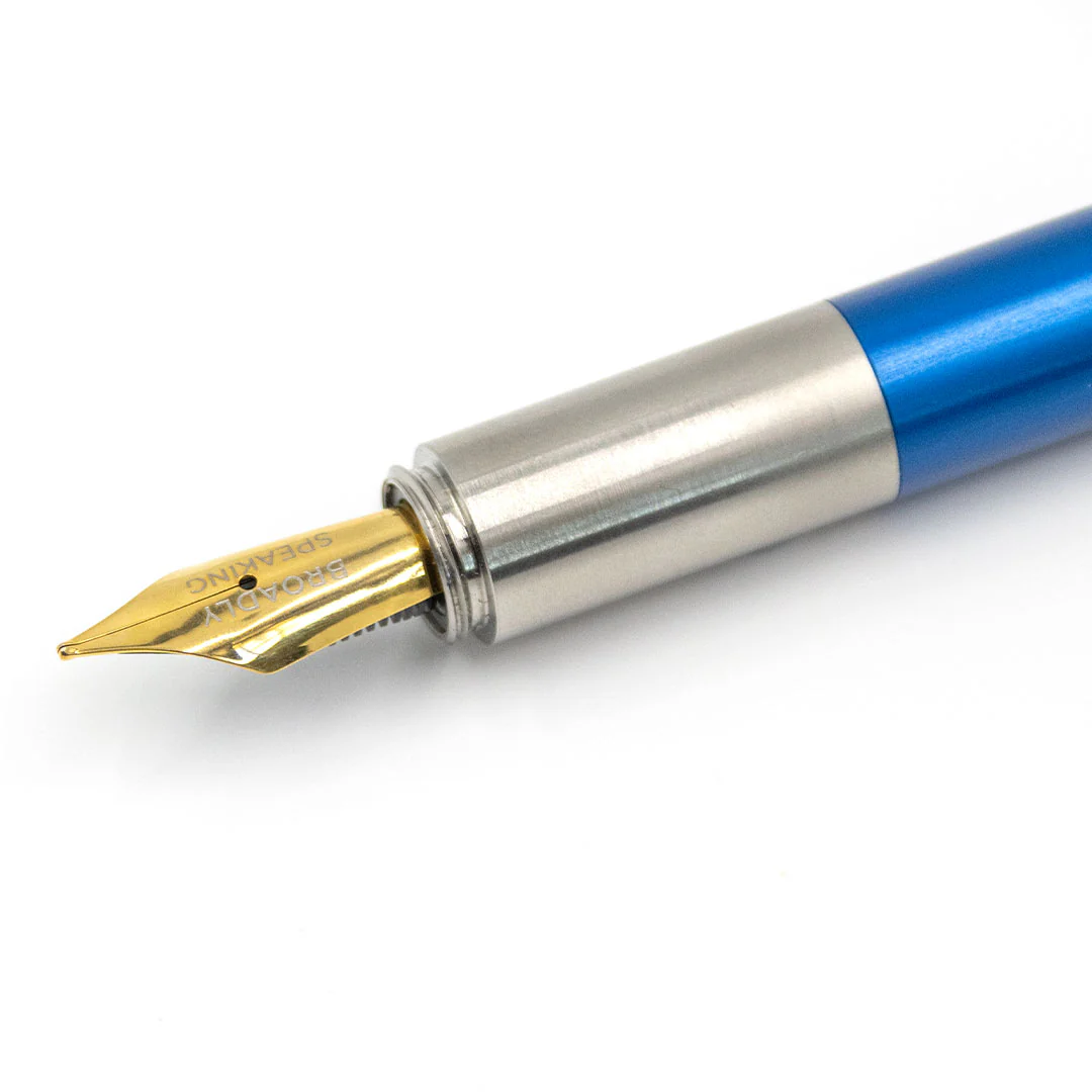 The Good Blue L130 Aluminium and Brass Fountain Pen Azure Blue - Image 2