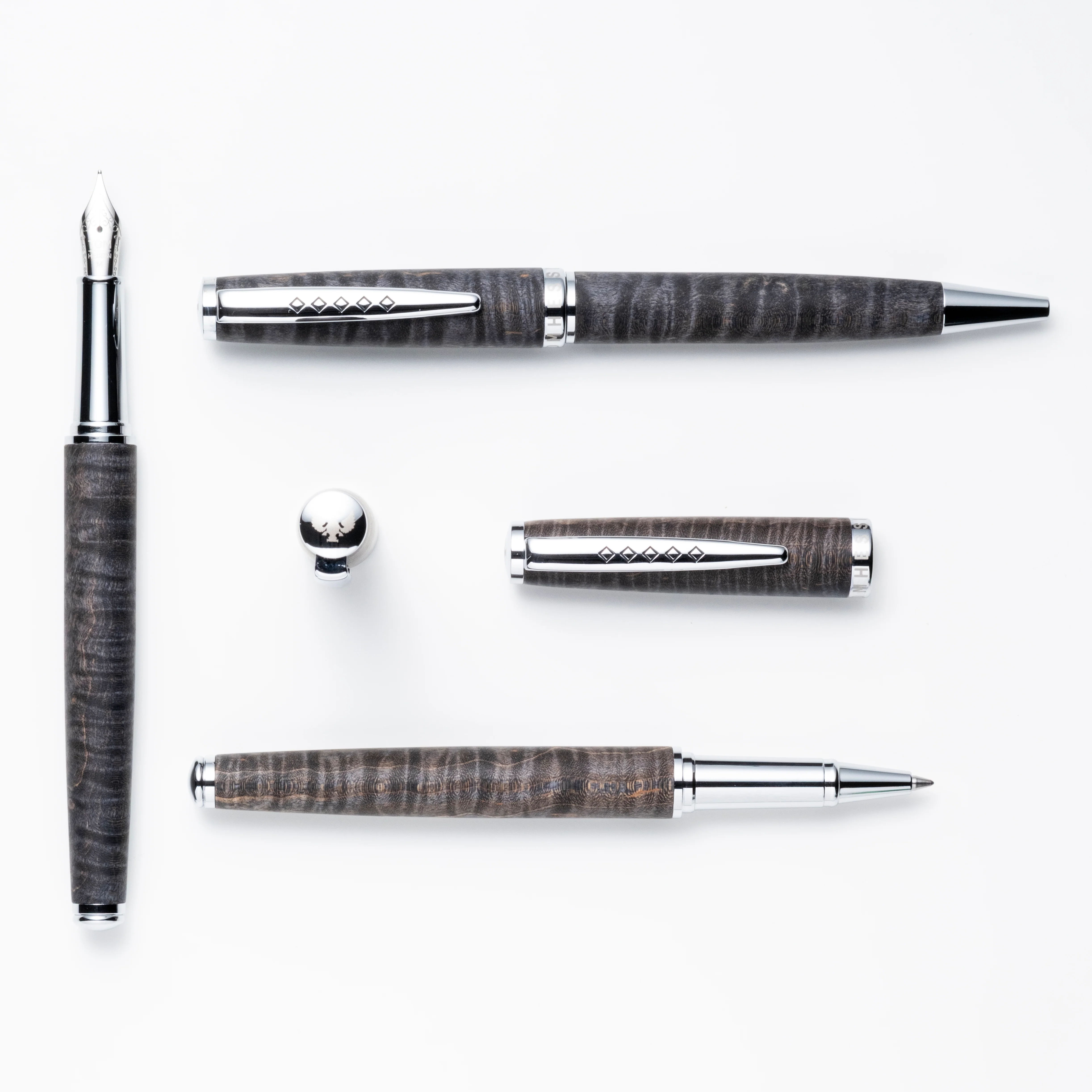 Tom Hessin Edinburgh Wooden Barrel Rollerball Pen Stockbridge Stone - Image 4