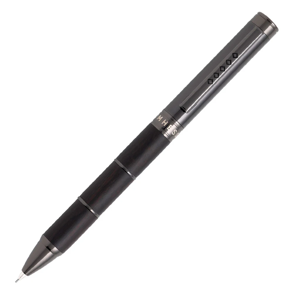 Tom Hessin Revolution Mechanical Pencil Charcoal Black Wood Barrel with Gunmetal Trim