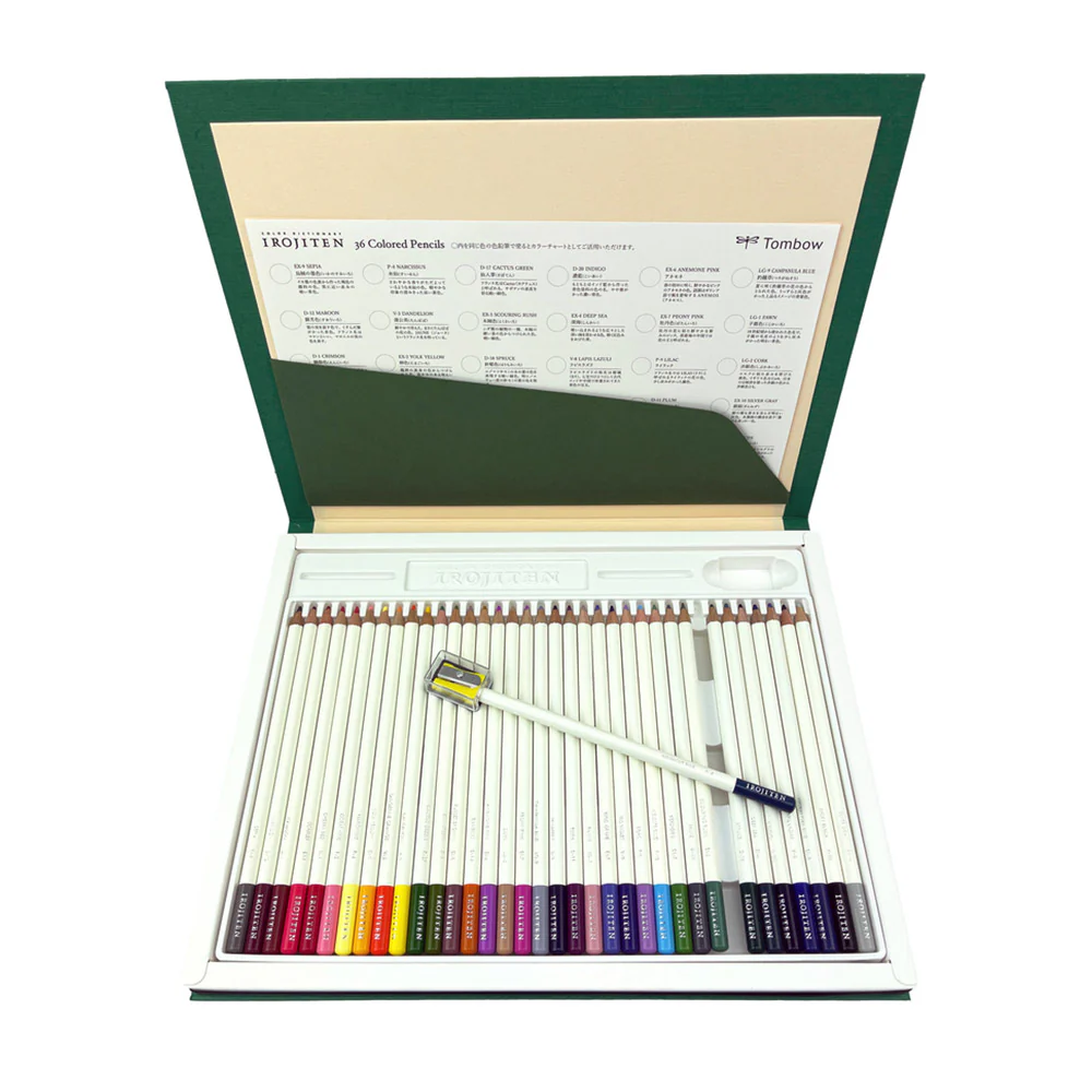Tombow Irojiten 36 Set with Sharpener and Guide - Image 2