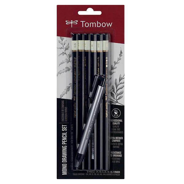 Tombow MONO Drawing Pencil and Eraser Set