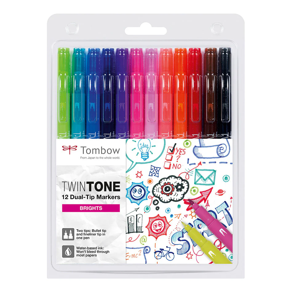 Tombow Twin Tone Dual Tip Marker Set of 12
