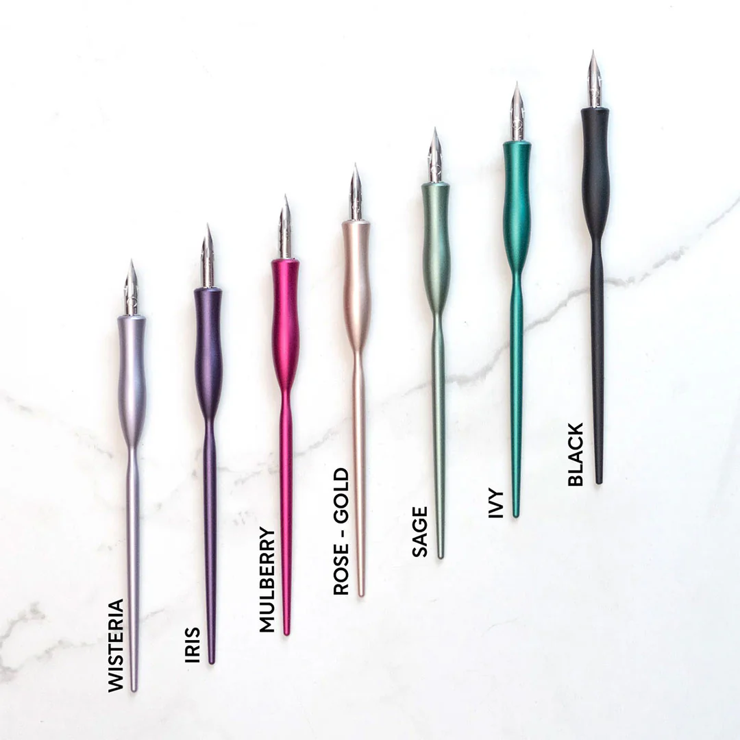 Tom's Studio Flourish Curve Straight Nib Holder Sage - Image 2