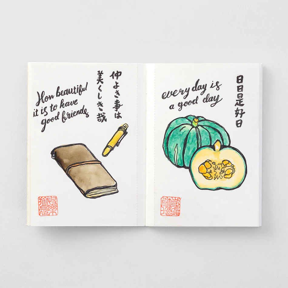 TRAVELER'S COMPANY Notebook Refill Passport Size Watercolour Paper - Image 2