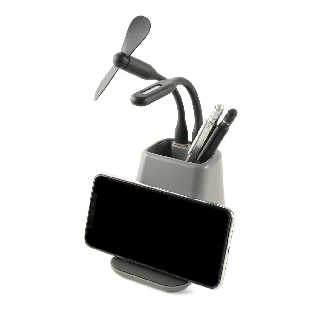 Troika Charging Station And Desk Organiser Matt Grey - Image 2