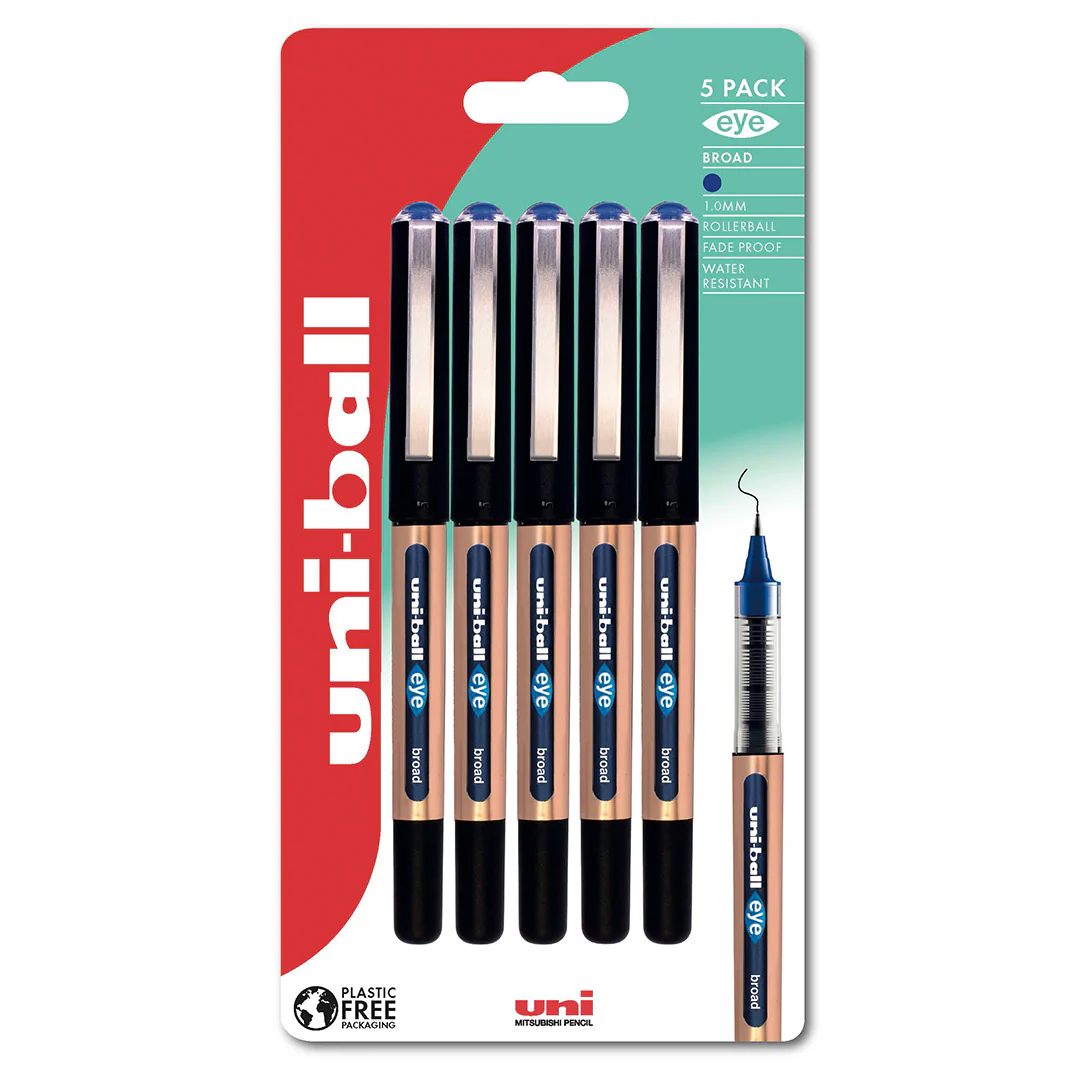 Uni-ball Eye Broad Bold Rollerball Pen Five-Pen Set - Image 2