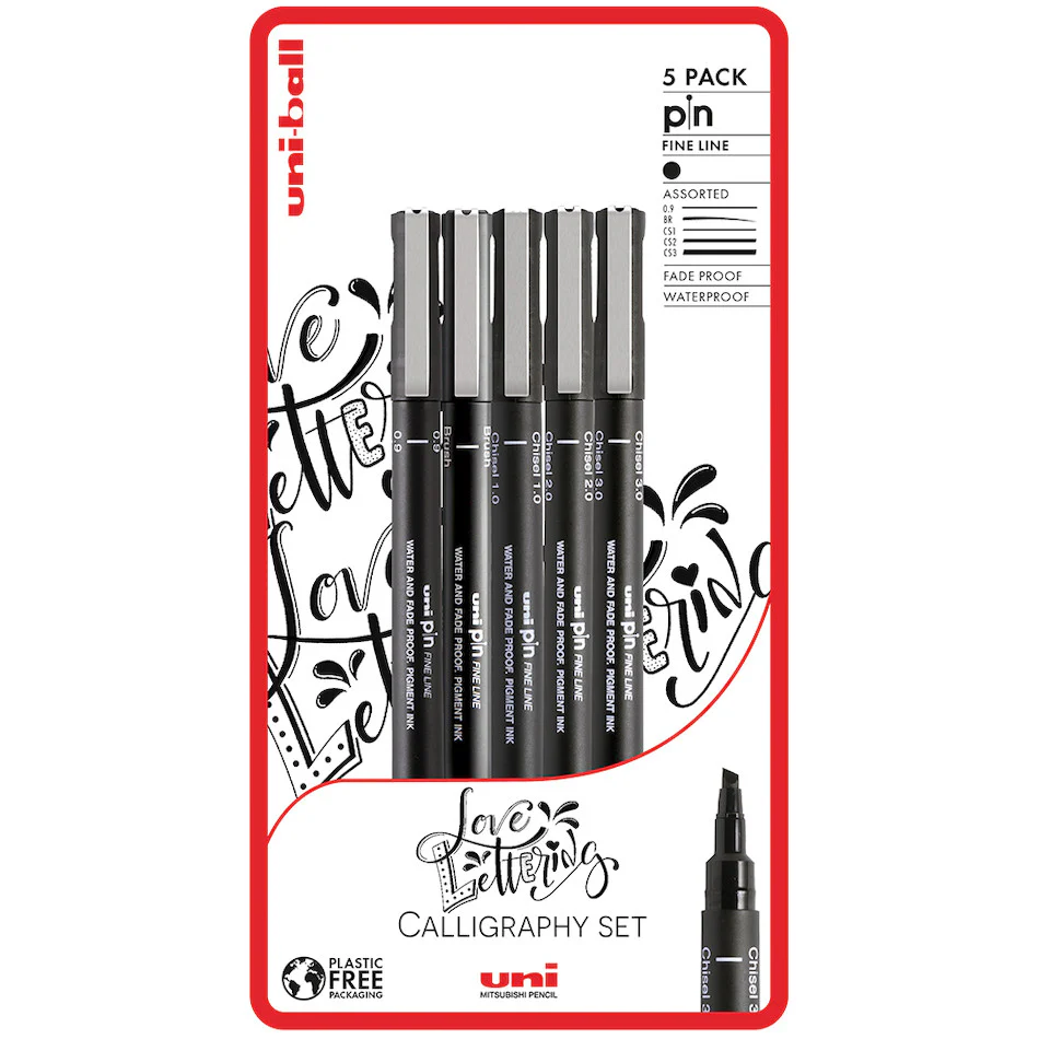 Uni-ball PIN Drawing Pen Love Lettering Set of 5