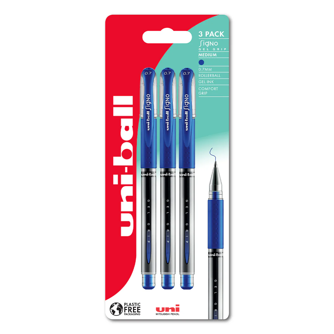 uni-ball Signo Gel Grip UM-151 0.7mm Rollerball Pen Set of 3 - Image 2